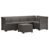 vidaXL 5-Zits Tuinbank Rattanlook PP Antraciet