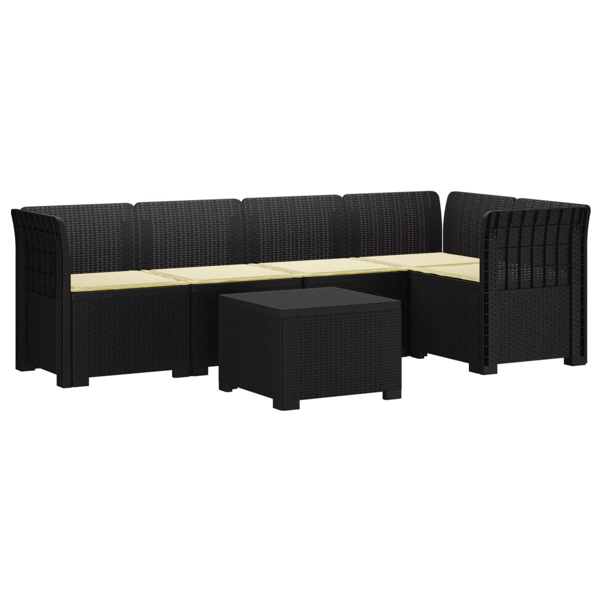 vidaXL 5-Zits Tuinbank Rattanlook PP Antraciet