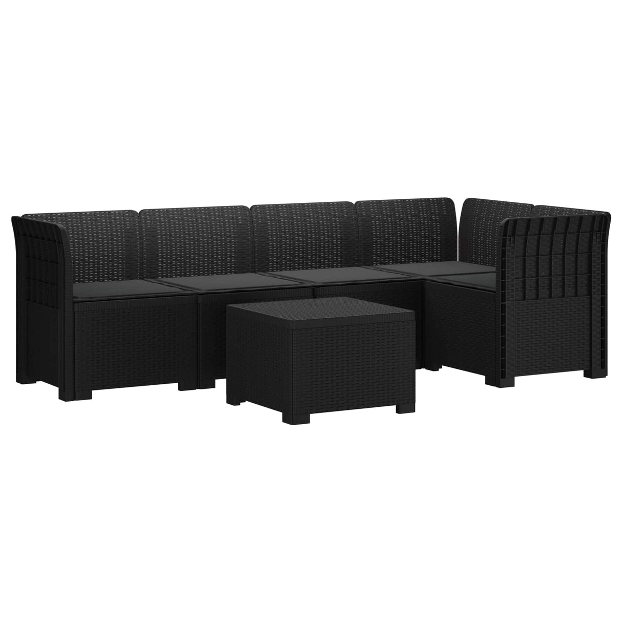 vidaXL 5-Zits Tuinbank Rattanlook PP Antraciet
