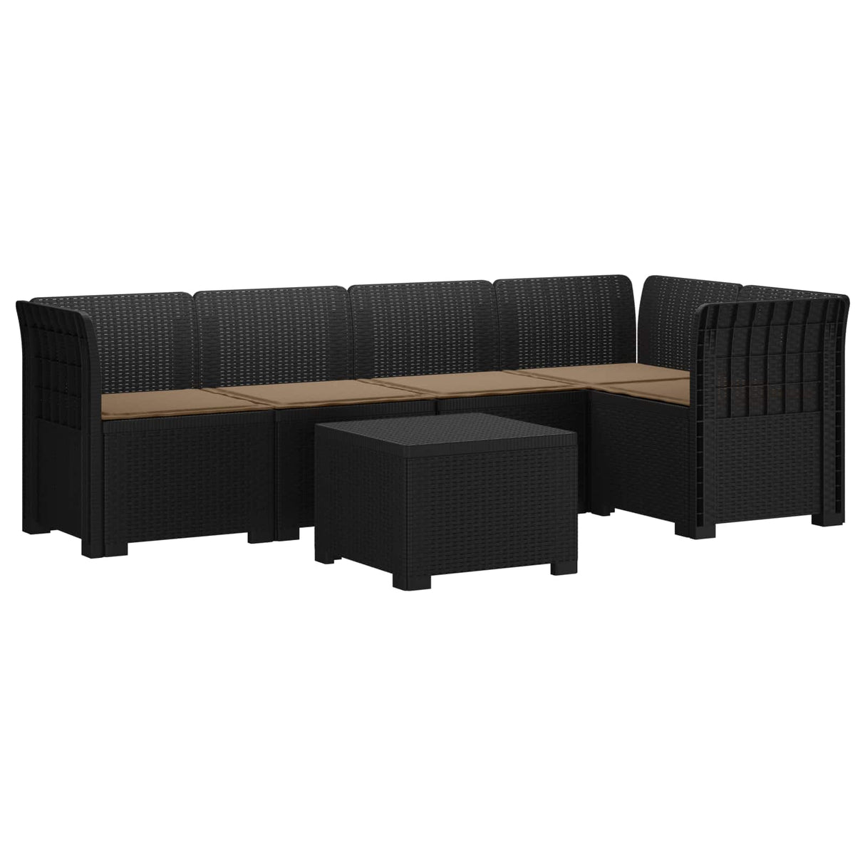 vidaXL 5-Zits Tuinbank Rattanlook PP Antraciet