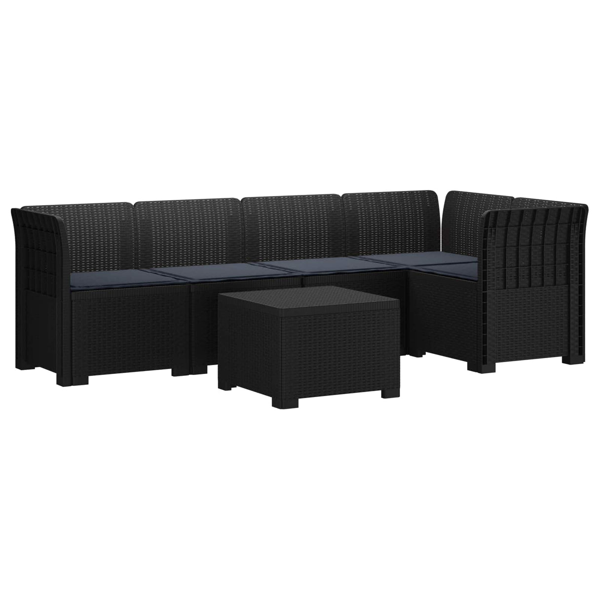 vidaXL 5-Zits Tuinbank Rattanlook PP Antraciet