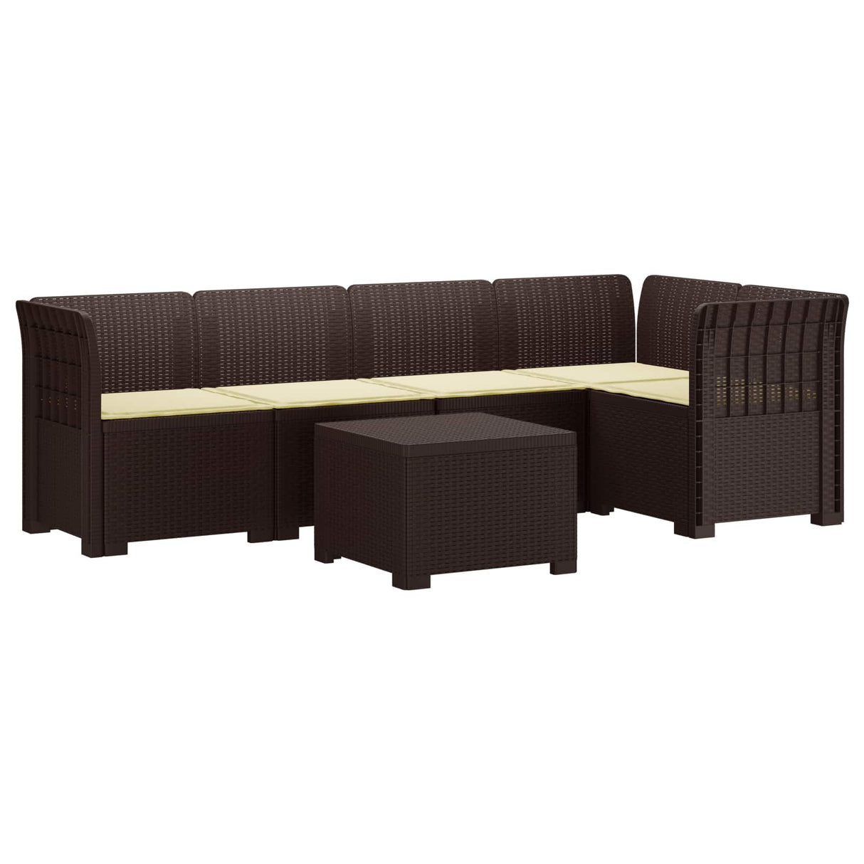 vidaXL 5-Zits Tuinbank Rattanlook PP Antraciet