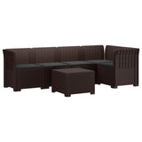 vidaXL 5-Zits Tuinbank Rattanlook PP Antraciet