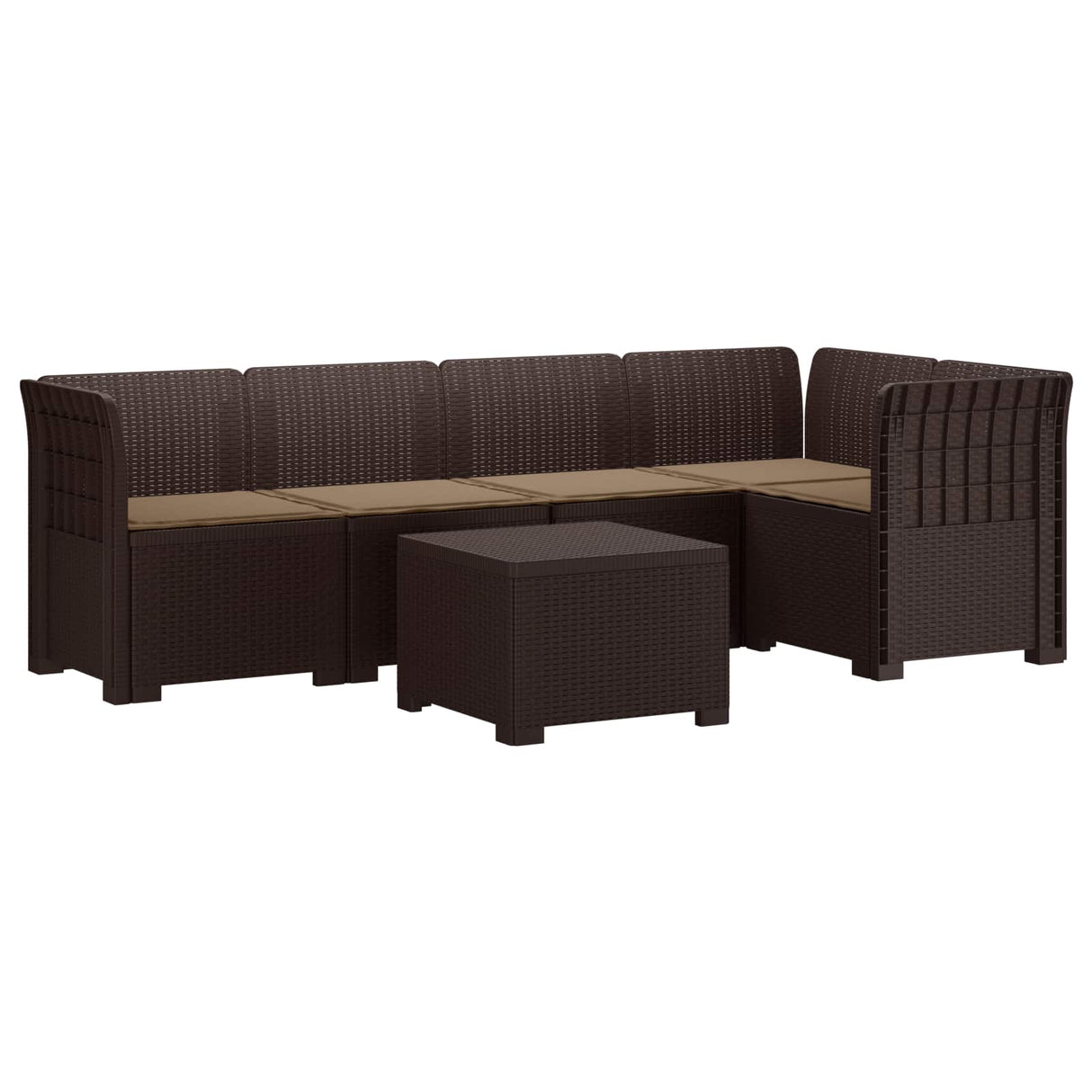 vidaXL 5-Zits Tuinbank Rattanlook PP Antraciet