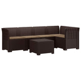 vidaXL 5-Zits Tuinbank Rattanlook PP Antraciet
