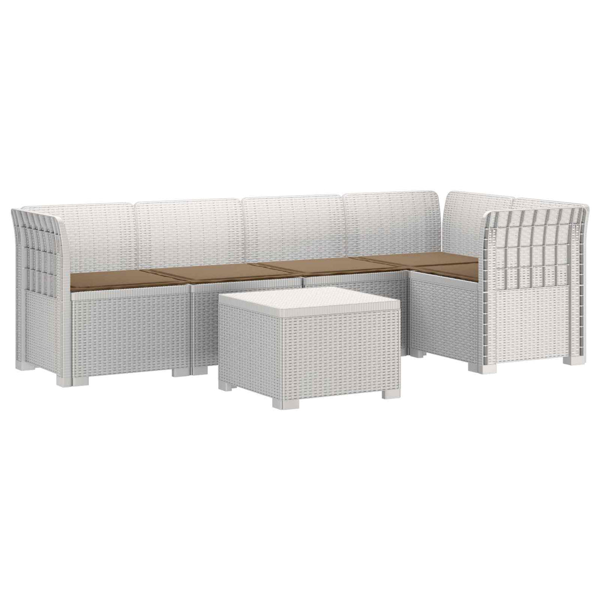 vidaXL 5-Zits Tuinbank Rattanlook PP Antraciet