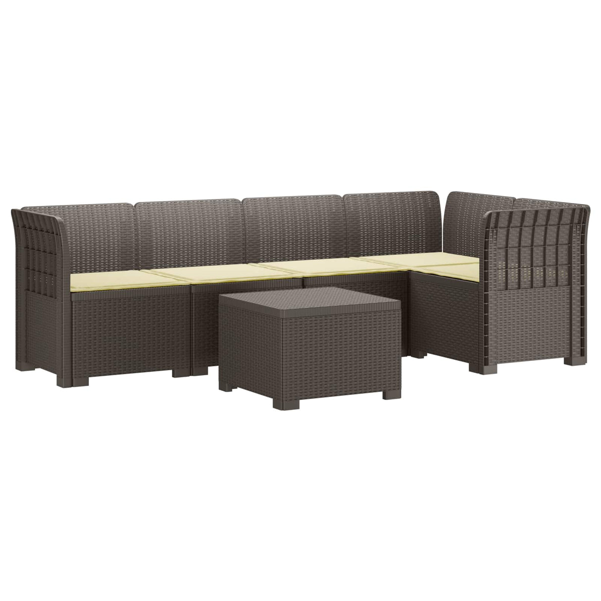 vidaXL 5-Zits Tuinbank Rattanlook PP Antraciet