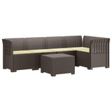 vidaXL 5-Zits Tuinbank Rattanlook PP Antraciet