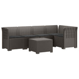 vidaXL 5-Zits Tuinbank Rattanlook PP Antraciet