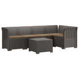 vidaXL 5-Zits Tuinbank Rattanlook PP Antraciet