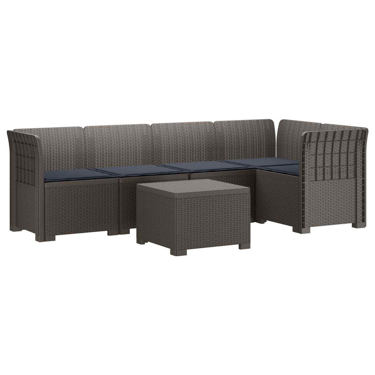 vidaXL 5-Zits Tuinbank Rattanlook PP Antraciet