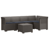 vidaXL 5-Zits Tuinbank Rattanlook PP Antraciet