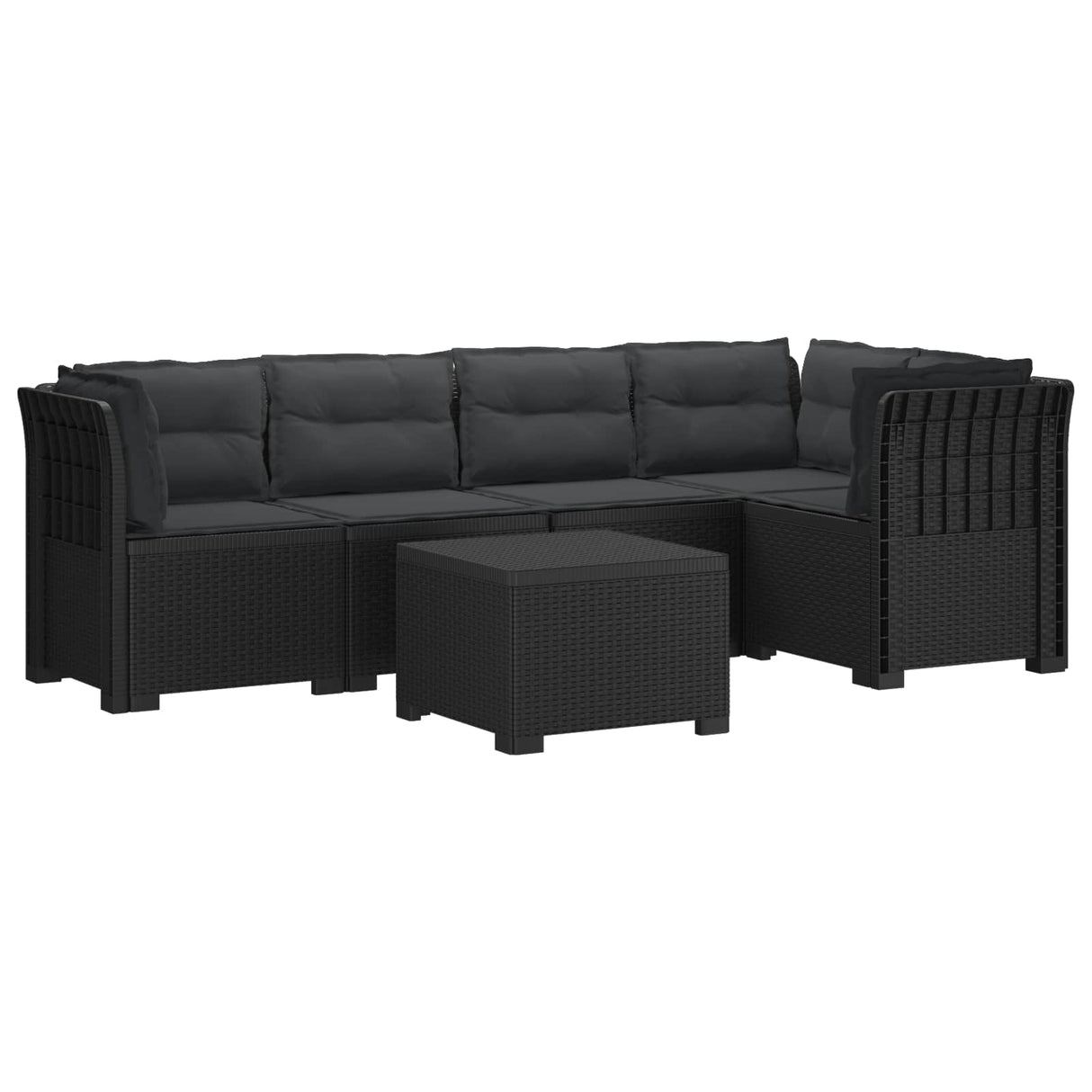 vidaXL 5-Zits Tuinbank Rattanlook PP Antraciet