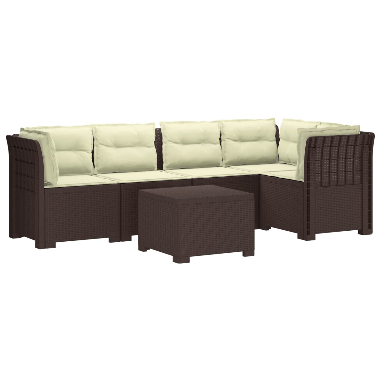 vidaXL 5-Zits Tuinbank Rattanlook PP Antraciet