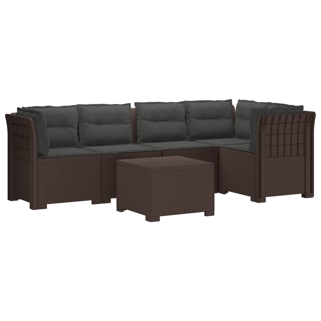 vidaXL 5-Zits Tuinbank Rattanlook PP Antraciet