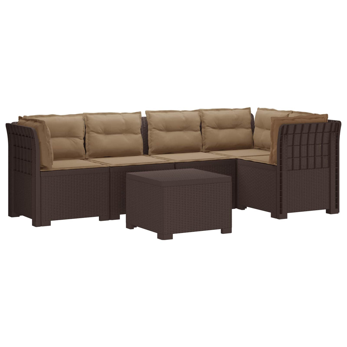 vidaXL 5-Zits Tuinbank Rattanlook PP Antraciet