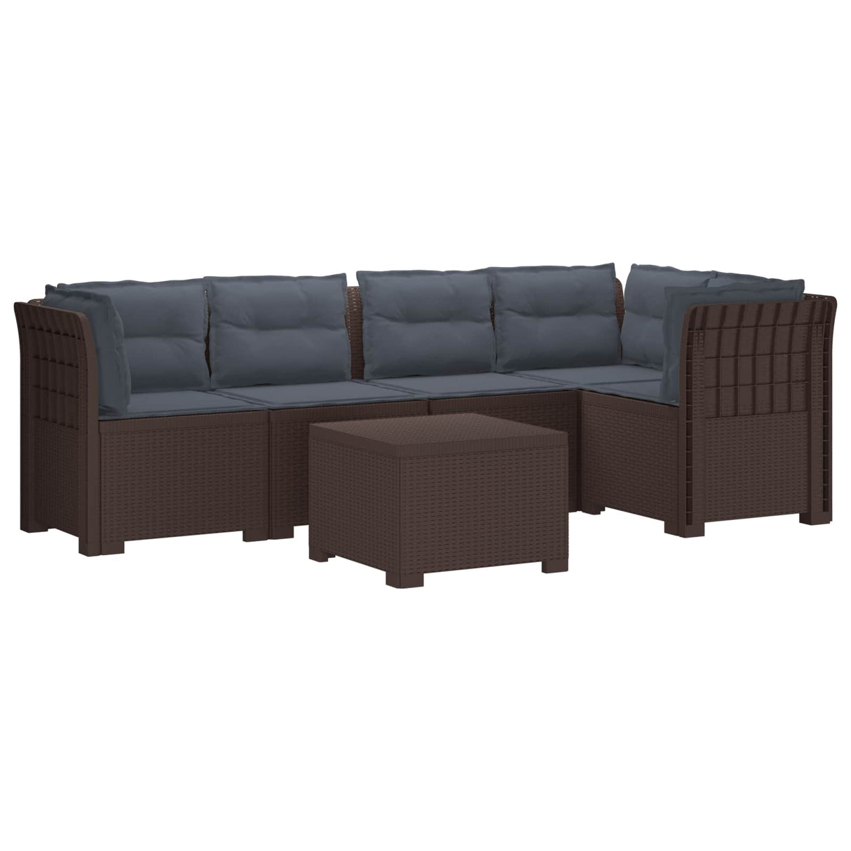 vidaXL 5-Zits Tuinbank Rattanlook PP Antraciet