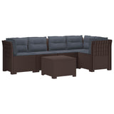 vidaXL 5-Zits Tuinbank Rattanlook PP Antraciet