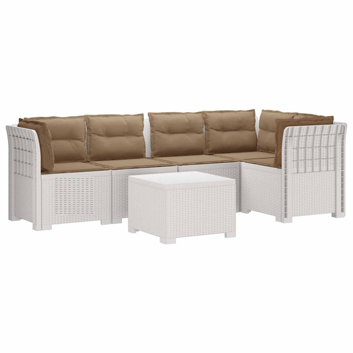 vidaXL 5-Zits Tuinbank Rattanlook PP Antraciet