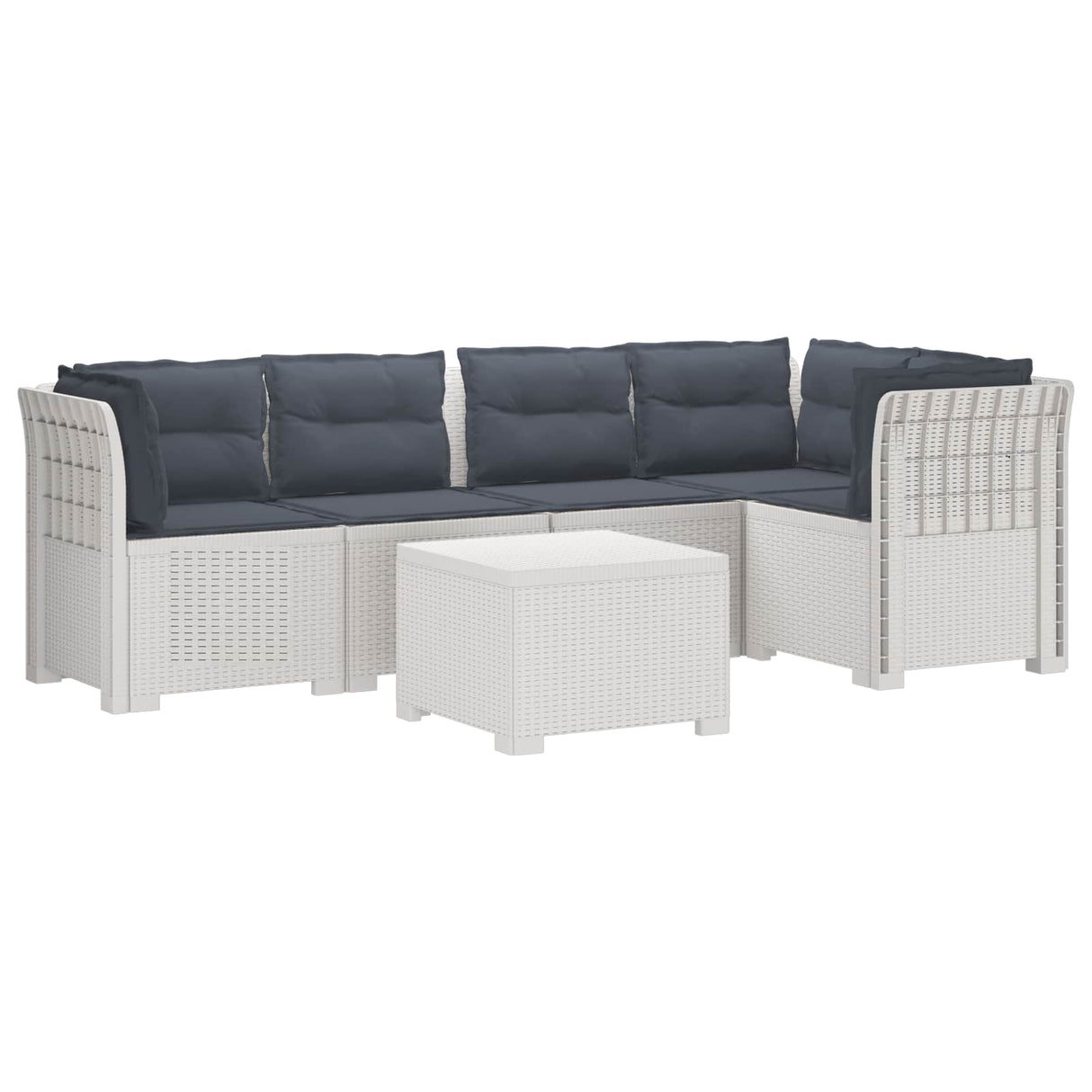 vidaXL 5-Zits Tuinbank Rattanlook PP Antraciet