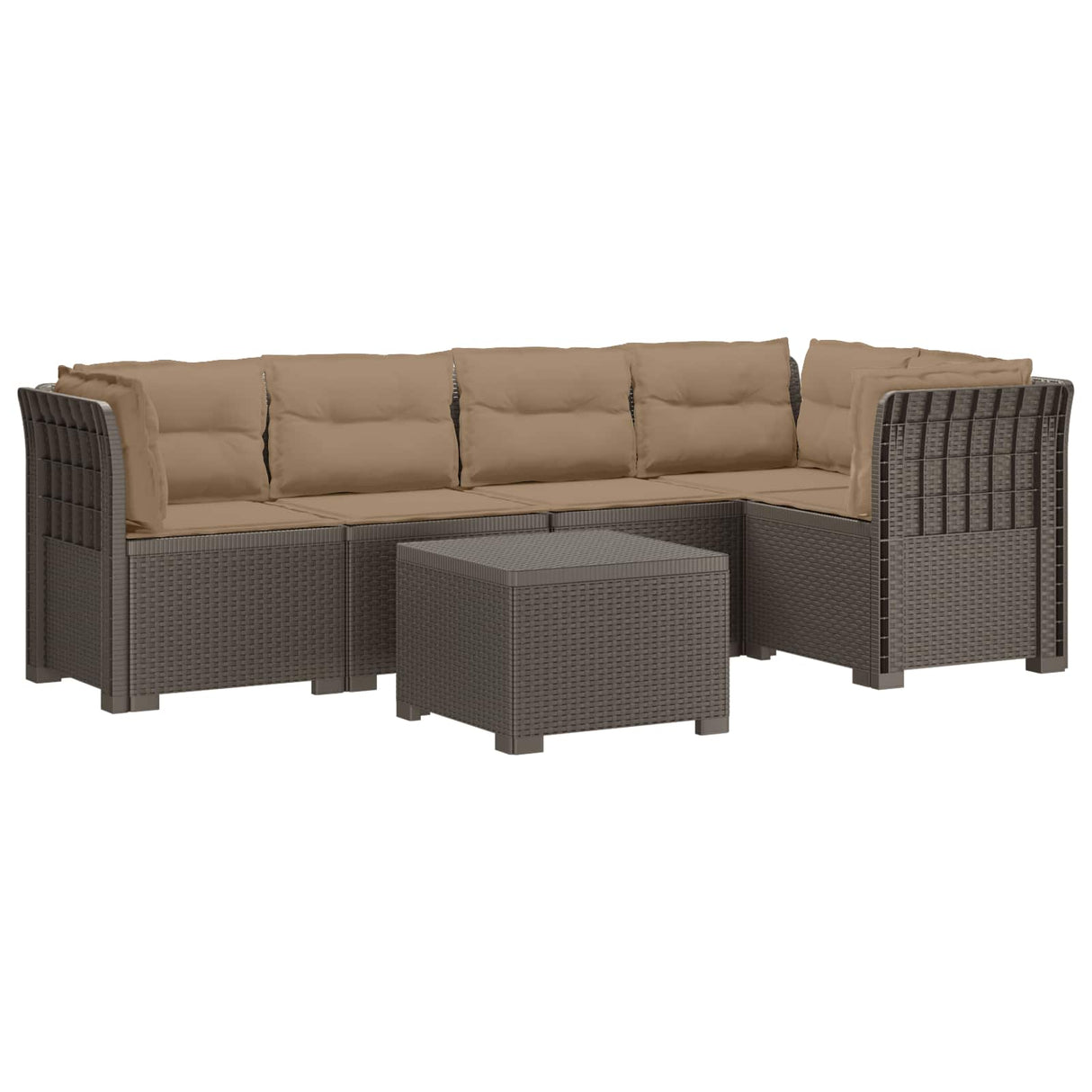 vidaXL 5-Zits Tuinbank Rattanlook PP Antraciet