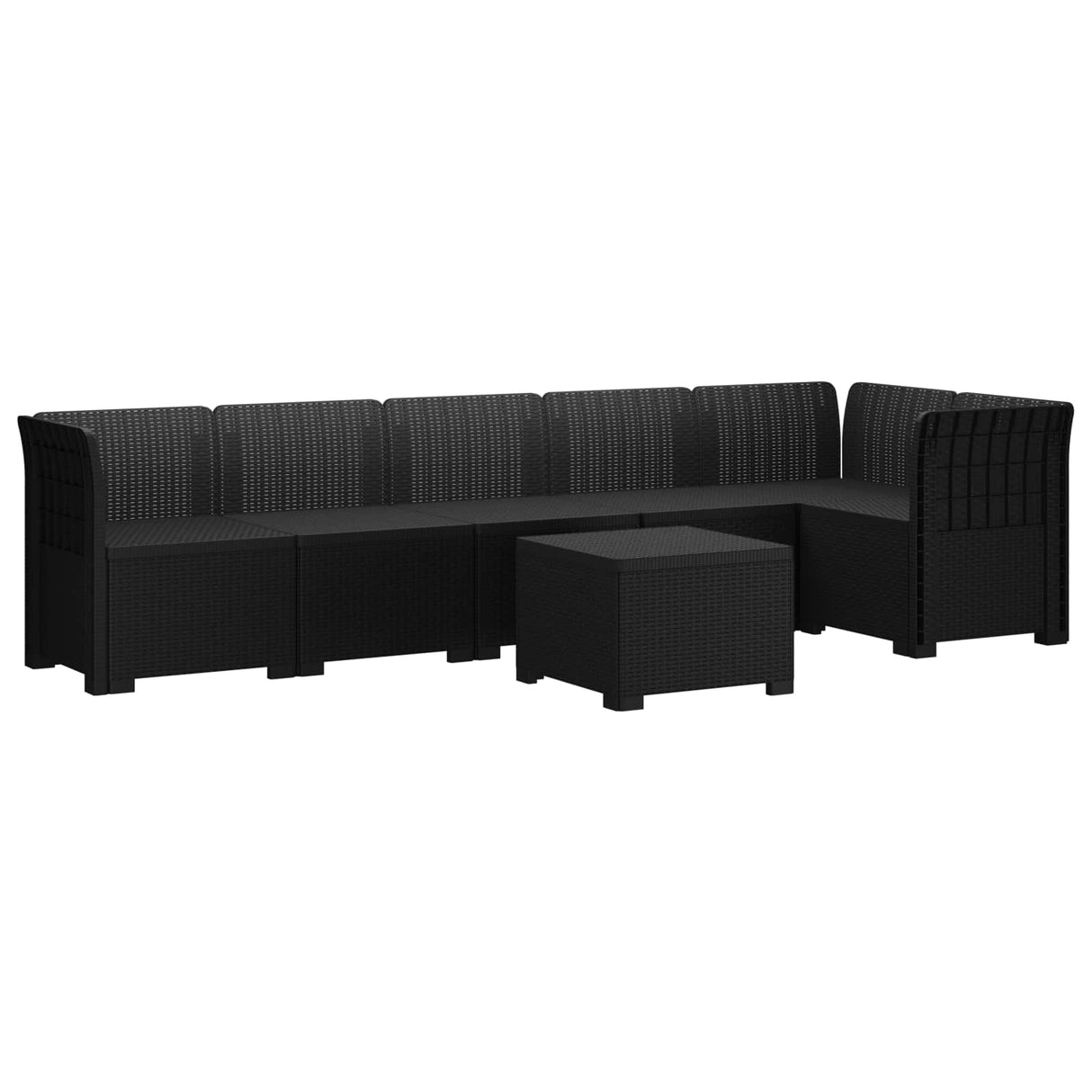 vidaXL 6-Zits Tuinbank Rattan uitstraling PP Antraciet