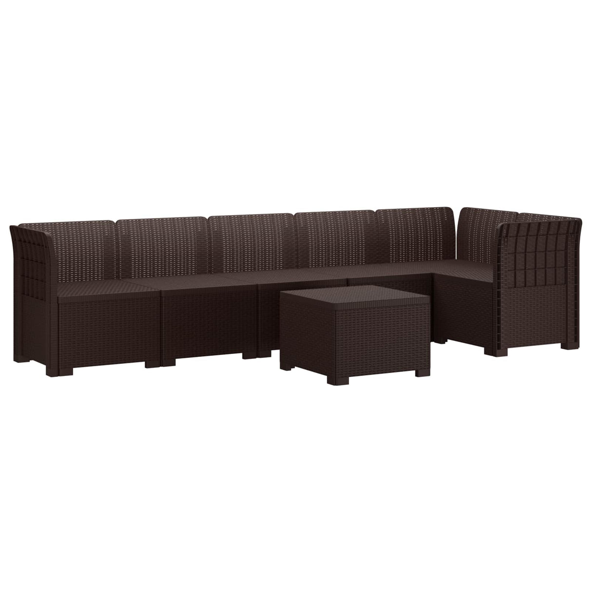 vidaXL 6-Zits Tuinbank Rattan uitstraling PP Antraciet