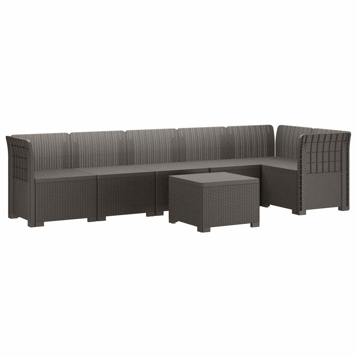vidaXL 6-Zits Tuinbank Rattan uitstraling PP Antraciet