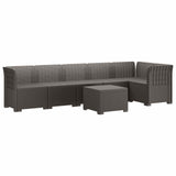 vidaXL 6-Zits Tuinbank Rattan uitstraling PP Antraciet