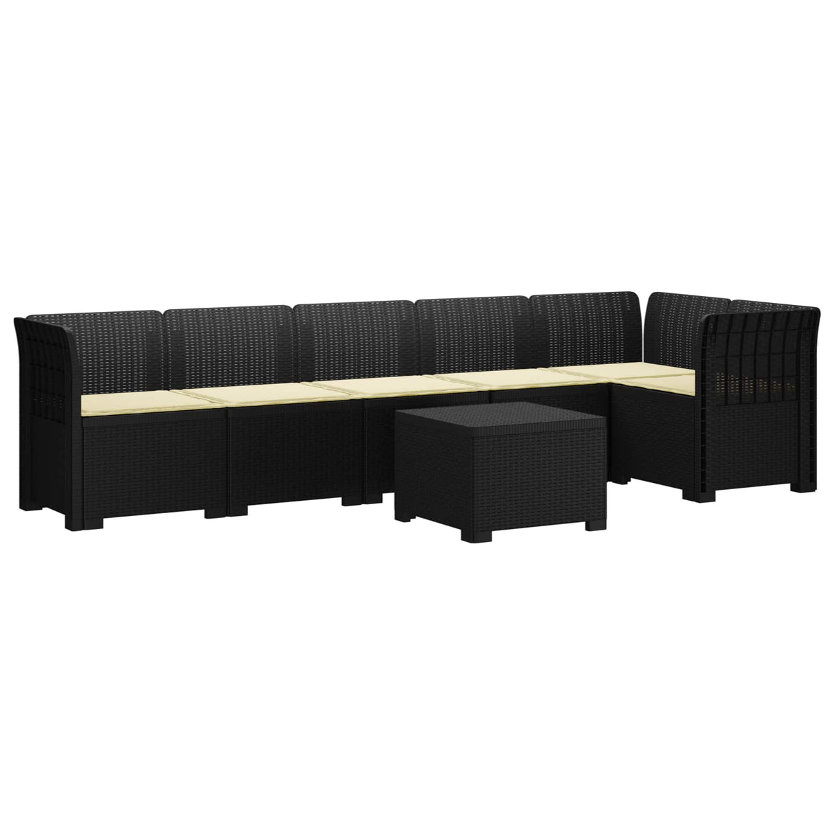 vidaXL 6-Zits Tuinbank Rattan uitstraling PP Antraciet
