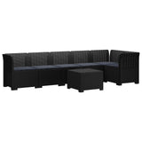 vidaXL 6-Zits Tuinbank Rattan uitstraling PP Antraciet