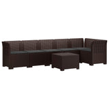 vidaXL 6-Zits Tuinbank Rattan uitstraling PP Antraciet
