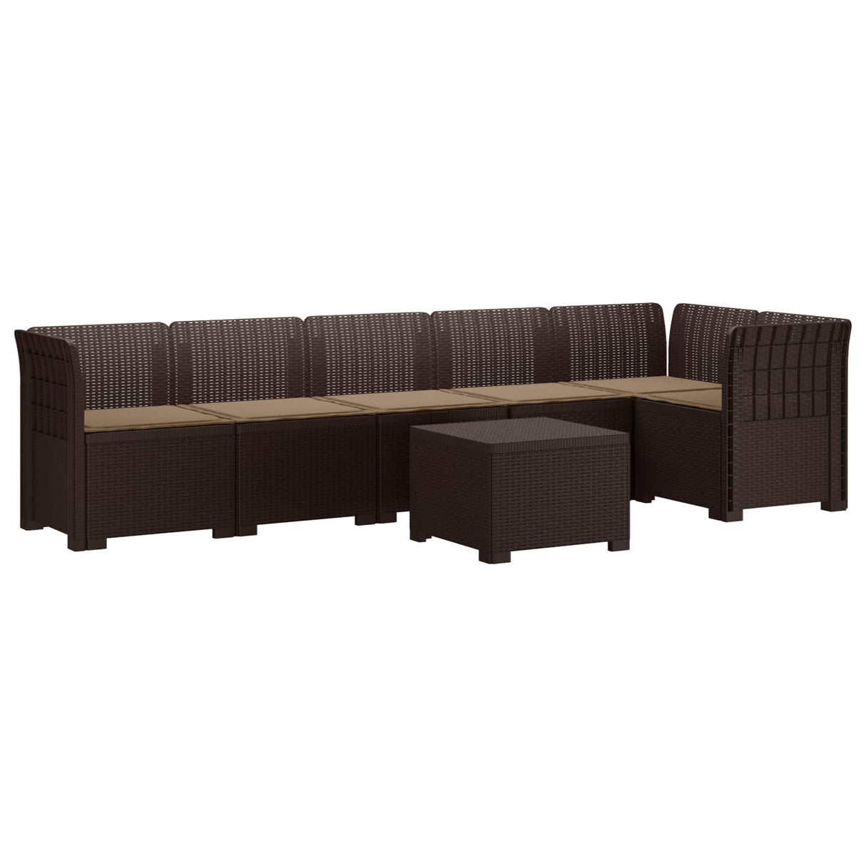 vidaXL 6-Zits Tuinbank Rattan uitstraling PP Antraciet