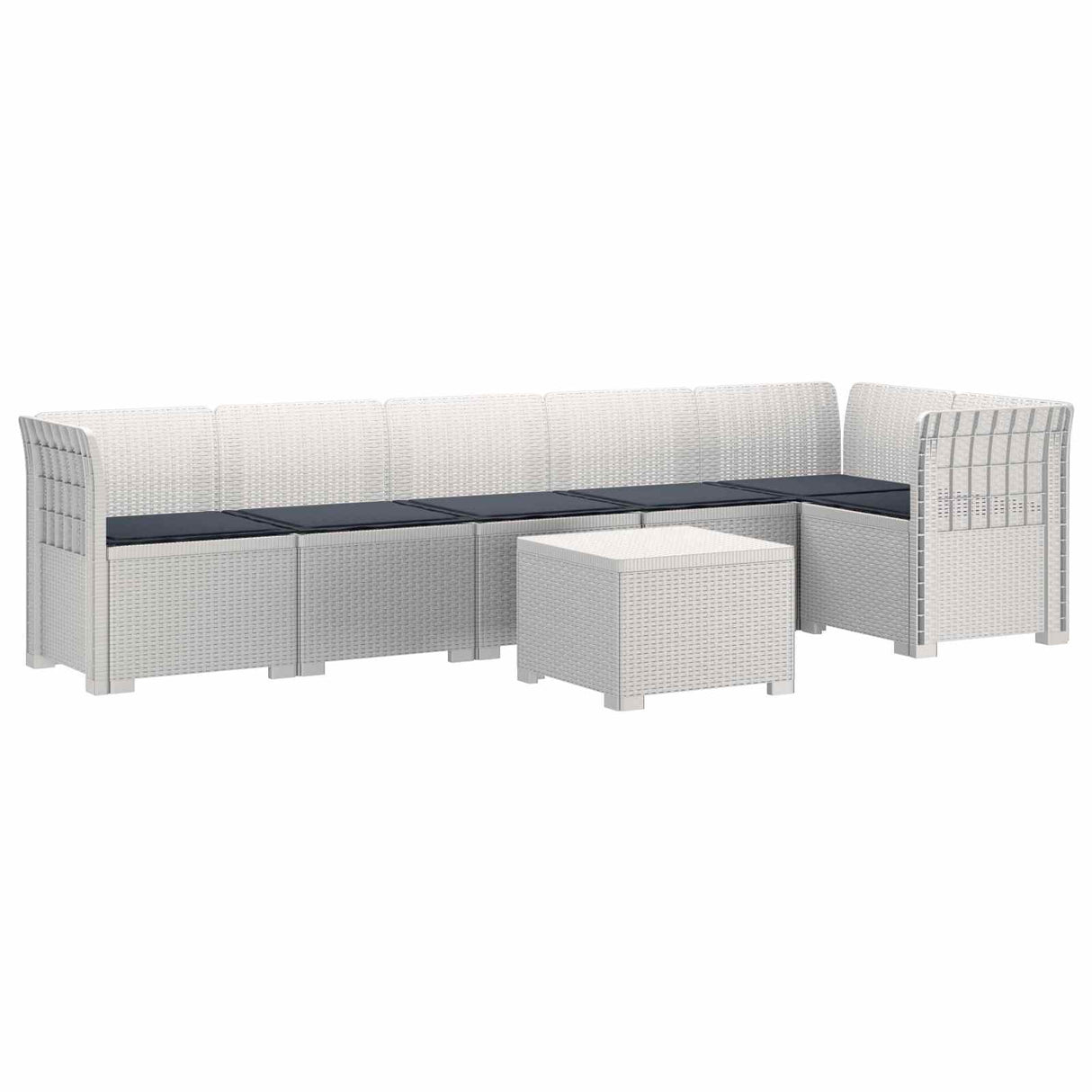 vidaXL 6-Zits Tuinbank Rattan uitstraling PP Antraciet