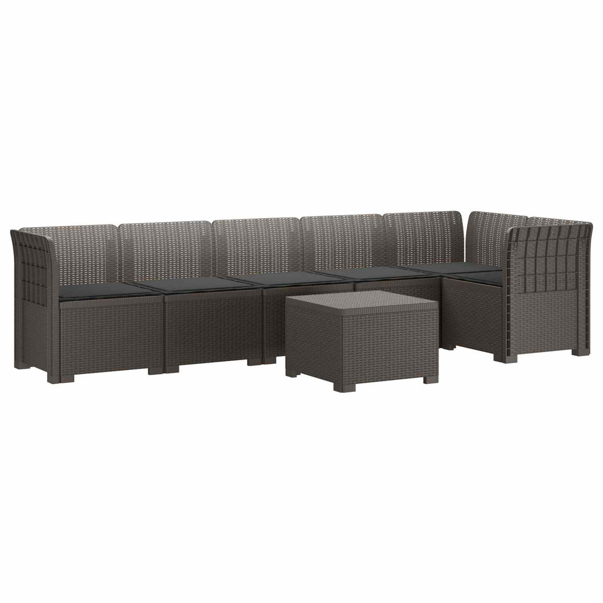 vidaXL 6-Zits Tuinbank Rattan uitstraling PP Antraciet