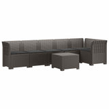 vidaXL 6-Zits Tuinbank Rattan uitstraling PP Antraciet