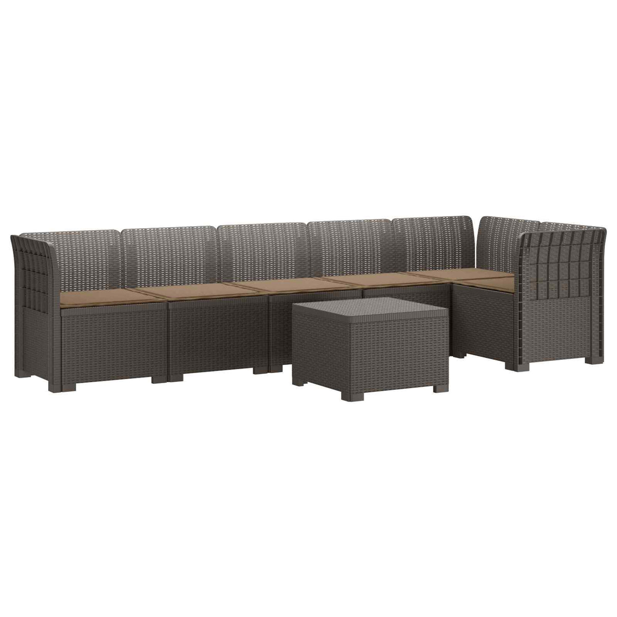 vidaXL 6-Zits Tuinbank Rattan uitstraling PP Antraciet