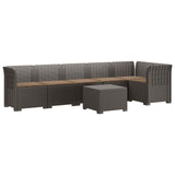vidaXL 6-Zits Tuinbank Rattan uitstraling PP Antraciet