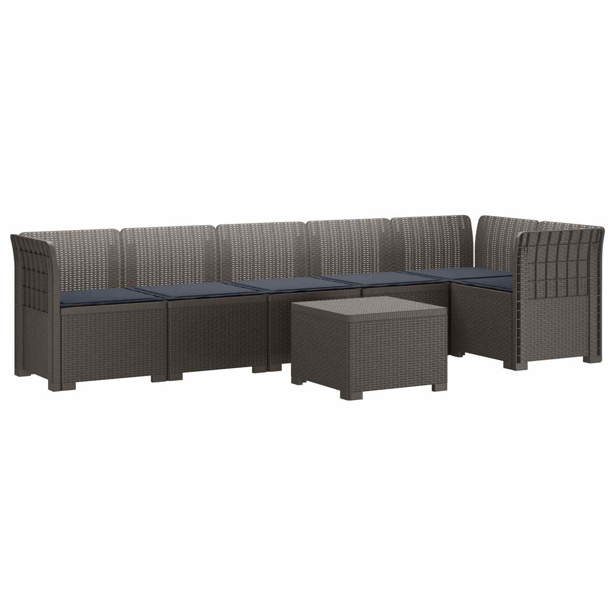 vidaXL 6-Zits Tuinbank Rattan uitstraling PP Antraciet
