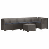 vidaXL 6-Zits Tuinbank Rattan uitstraling PP Antraciet