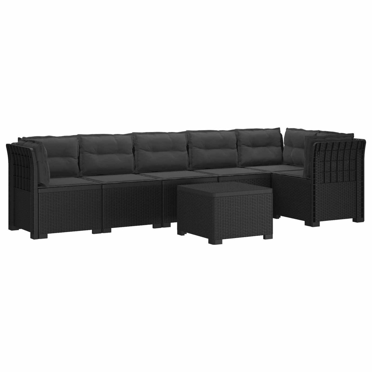vidaXL 6-Zits Tuinbank Rattan uitstraling PP Antraciet