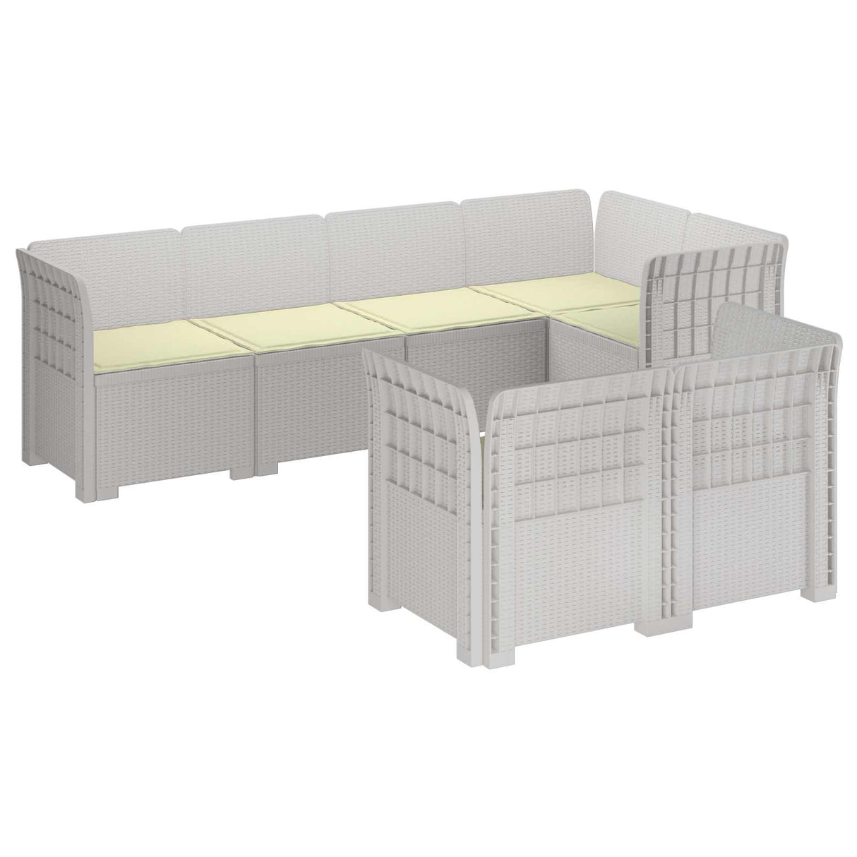 vidaXL 7-Zits Tuinbank Rattan Look PP Antraciet