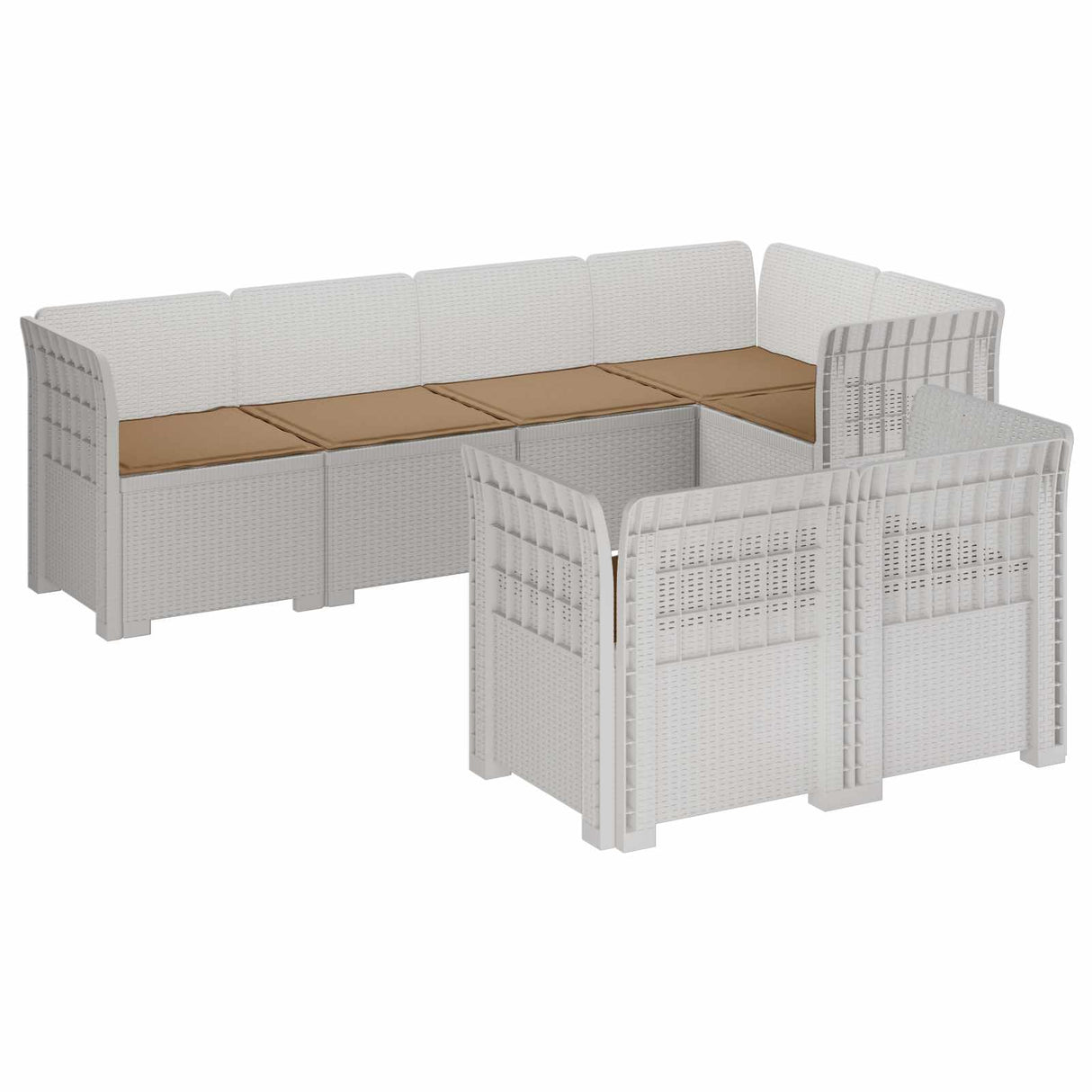 vidaXL 7-Zits Tuinbank Rattan Look PP Antraciet