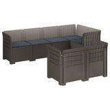 vidaXL 7-Zits Tuinbank Rattan Look PP Antraciet