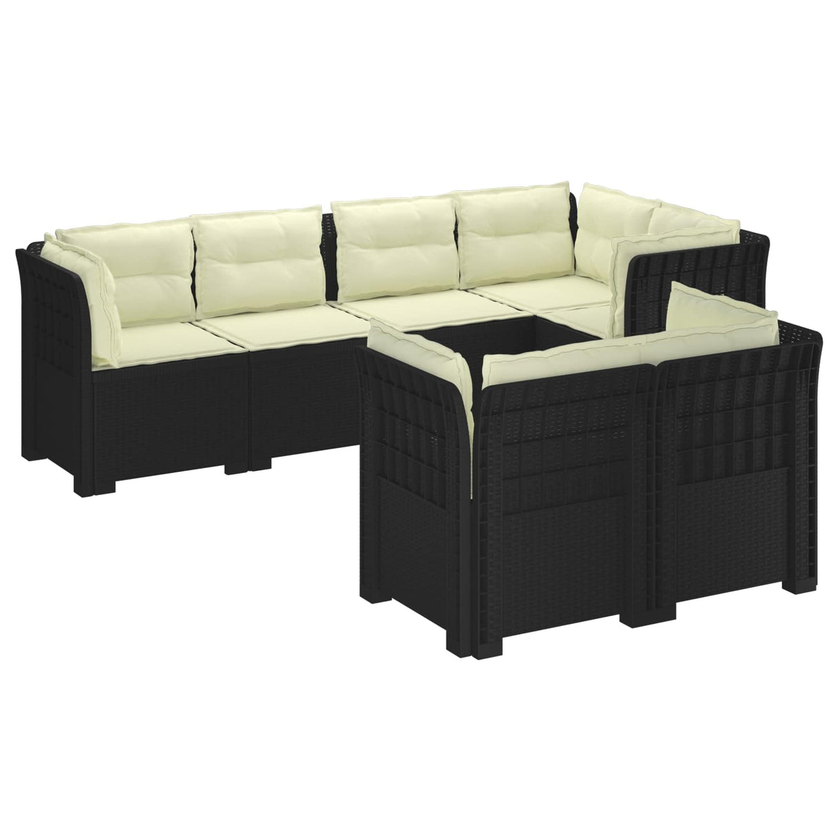 vidaXL 7-Zits Tuinbank Rattan Look PP Antraciet