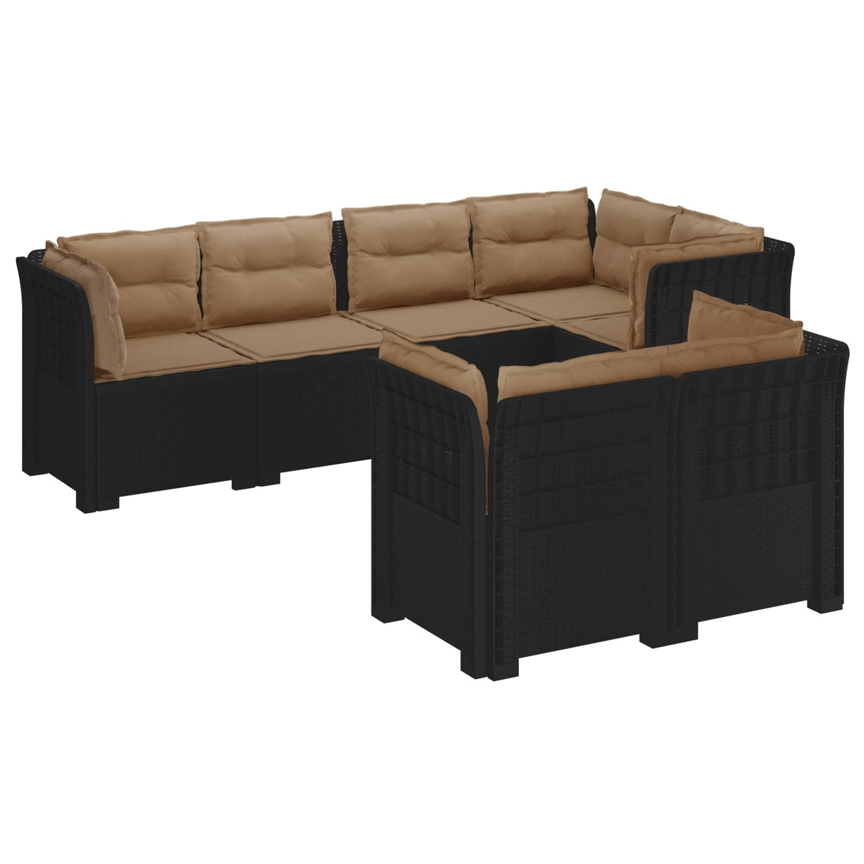vidaXL 7-Zits Tuinbank Rattan Look PP Antraciet