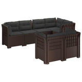 vidaXL 7-Zits Tuinbank Rattan Look PP Antraciet