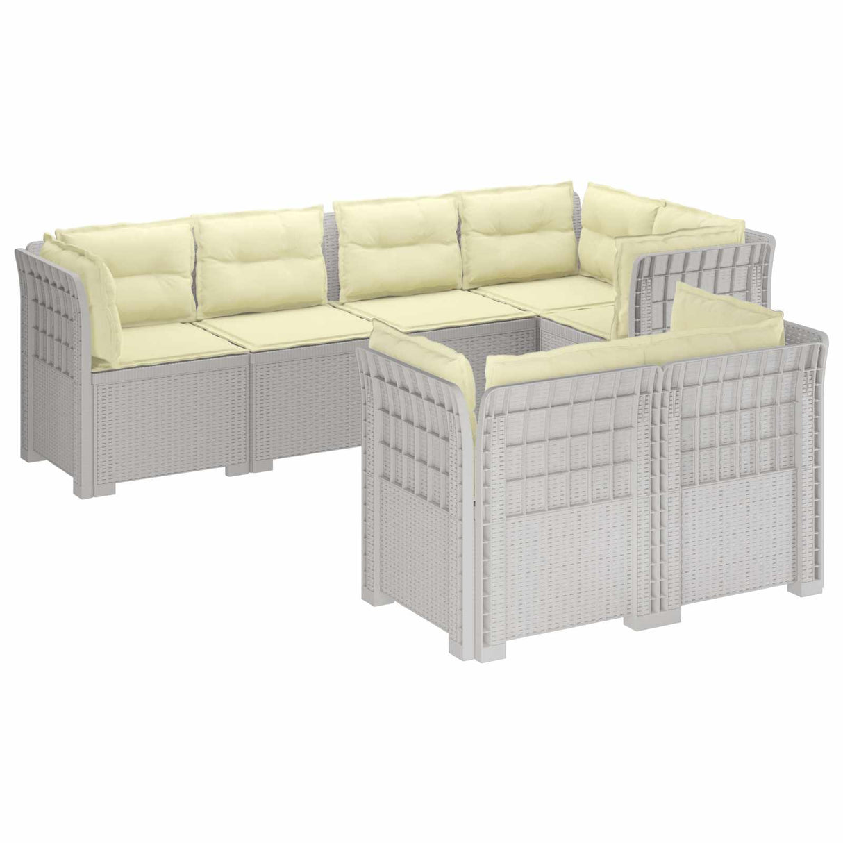 vidaXL 7-Zits Tuinbank Rattan Look PP Antraciet
