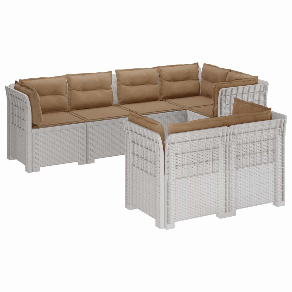 vidaXL 7-Zits Tuinbank Rattan Look PP Antraciet