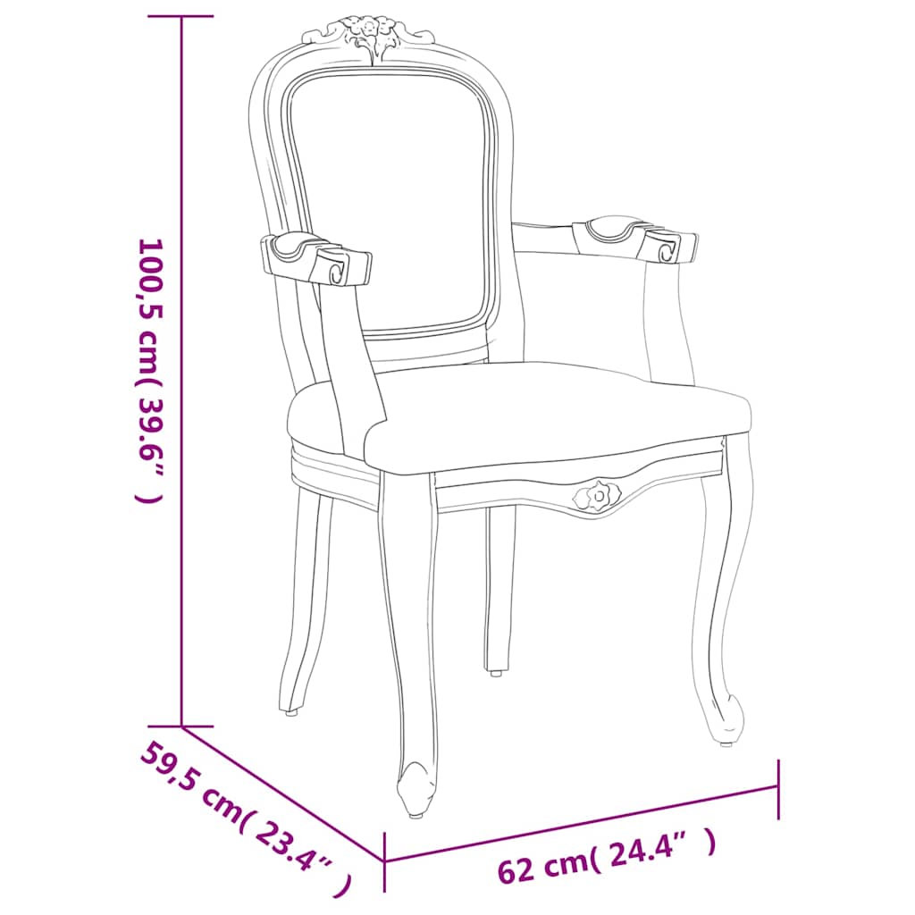vidaXL Eetkamerstoelen 2 st 62x59,5x100,5 cm fluweel donkergrijs